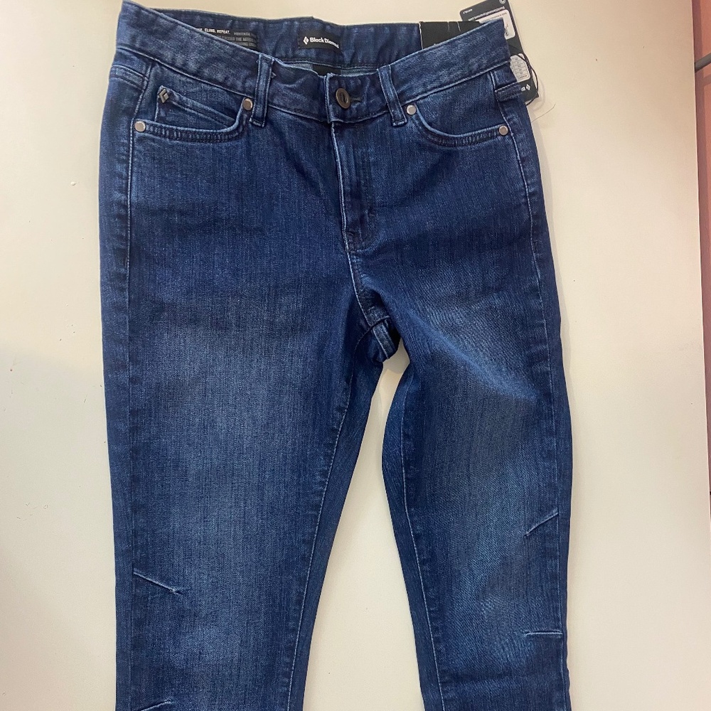 NWT Black Diamond Women’s Crag Denim Pants Size 4 Black Slim Fit